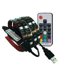 Tira do diodo emissor de luz de USB da fita do diodo emissor de luz do fundo da tevê de 1M 5050 RGB com o controlador de 3Key RGB